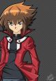 Jaden Yuki in Season 4 attire, showcasing his signature spiky hair and red jacket, embodying a dynamic anime style.