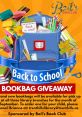 Back to School bookbag giveaway by Bail's Book Club at Trent Hills Library. Pick up new bookbags all September!