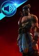 Killer Instinct character with a bold stance, showcased with a sound icon, emphasizing cinematic audio effects.