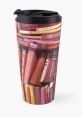 Travel mug Library These capture the essence of a busy library, with the distinct of a travel mug lid being unscrewed