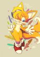 Miles Prower, aka Tails, winking playfully with colorful background, showcasing charm and iconic fox design.