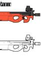 FN P90 Library The distinctive of the 57 Caliber FN P90 Sub Machine Gun Long Burst Close Perspective is unmistakable in its