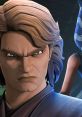 Anakin Skywalker and Ahsoka Tano from Star Wars: Clone Wars, showcasing their iconic animated design and intense expressions.