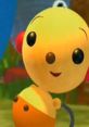 Olie Polie from "Rolie Polie Olie" smiles in a colorful, whimsical setting, showcasing his playful personality.