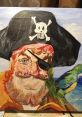 Colorful portrait of Painty The Pirate, featuring a pirate hat, parrot, and vibrant ocean backdrop. Perfect for SpongeBob fans!