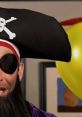 Patchy the Pirate outfit featuring a large hat, eyepatch, and beard, capturing the playful spirit of Tom Kenny's character.