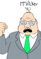 Principal McVicker from Beavis and Butt-Head, depicted angry, in a suit with a green tie and glasses, raising a fist.