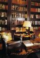 Elegant leather chairs and warm lighting in a classic library filled with books, perfect for cozy reading moments.