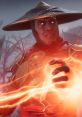 Raiden unleashes electric powers, wearing his iconic hat and armor, embodying strength and wisdom in battle.