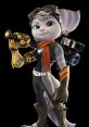 Rivet from Ratchet & Clank showcases her signature wrench and stylish gear for exciting intergalactic adventures.