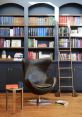 Cozy Recline Library setup featuring a stylish chair, book-filled shelves, and a charming ladder for easy access.