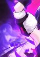 Seele from Honkai Star Rail, showcasing her powerful stance amidst a vibrant purple backdrop.