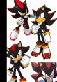 Dynamic poses of Shadow the Hedgehog showcasing his iconic design and characteristics from the Sonic series featuring Jason Griffith.