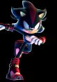 Shadow the Hedgehog, voiced by Kirk Thornton, in an action pose showcasing his iconic design and fierce expression.