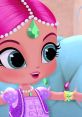 Shimmer from Shimmer and Shine, featuring her vibrant pink hair and sparkling jewels, embodies magic and adventure.