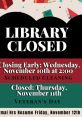 Close closing Library The library was nearly silent as the closing time drew near. The soft rustle of turning pages and