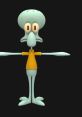 3D model of Squidward Tentacles from SpongeBob SquarePants, featuring a neutral expression and orange shirt.