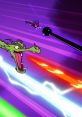 Raven battles a dragon, showcasing vibrant energy beams in a colorful, dynamic scene inspired by "Teen Titans.