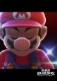 Mario ready for battle in Super Smash Bros Ultimate, showcasing intense gameplay and iconic character design.