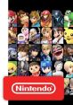 Collage of iconic Nintendo characters from Super Smash Bros Ultimate, featuring Mario, Link, Yoshi, and many more.