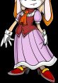 Vanilla the Rabbit in a stylish purple dress and red shoes, showcasing her charming character from Sonic X.