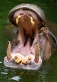 Hippos Hippos in a river - The deep, guttural of hippos can be heard echoing through the murky waters of a large river.