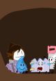 Four characters from Battle for BFB, including BFB 28, BFB 16, BFB 15, and V3, interacting humorously in a cozy setting.