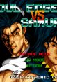 Soul Edge VS Samurai bootleg game screen featuring characters, titles, and game modes. Retro arcade gaming action.