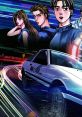 Exciting scene from Initial D Perfect Shift Online featuring iconic cars and characters racing through vibrant, neon-lit streets.