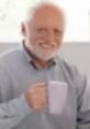 Smiling older man holding a coffee cup, commonly featured in meme formats about skepticism and commentary on Alex Jones.