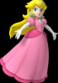 Princess Peach in her iconic pink gown, showcasing her elegant hairstyle and charming expression. A beloved gaming character.