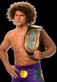 Carlito, a champion wrestler, poses confidently holding his championship belt, showcasing his unique style and charisma.