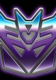 Stylized Decepticon emblem with metallic purple and blue hues, symbolizing the iconic villainous faction from Transformers.