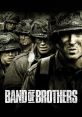 Key characters from "Band of Brothers" in military gear, showcasing camaraderie and resilience during World War II.