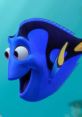 Happy Dory, the friendly fish from Finding Nemo, with vibrant blue and yellow colors against an ocean backdrop.