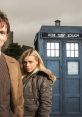 The Doctor and Rose stand confidently by the TARDIS, ready for their next adventure in time and space.