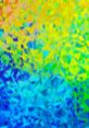 Vibrant abstract pattern with yellow, green, and blue hues, representing dynamic energy and creativity.