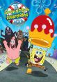 SpongeBob and Patrick celebrate wearing a big crown in a colorful scene from The SpongeBob SquarePants Movie.