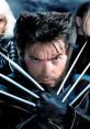 Wolverine wielding claws, fierce expression, with Storm and Jean Grey in the background, from the X-Men movie franchise.