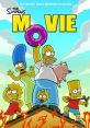 Homer Simpson triumphantly holds a donut, surrounded by his family, showcasing "The Simpsons Movie" adventure and humor.