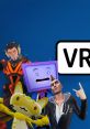 Diverse avatars in VRChat showcasing creativity and fun; characters include a cat, a robot, and a stylish gamer.