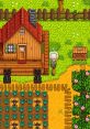 Cozy wooden farmhouse in Stardew Valley, surrounded by lush crops and a mailbox, perfect for a farming adventure.