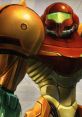 Samus Aran in her iconic Power Suit, showcasing details from Metroid Prime, with vibrant metallic colors and green visor.