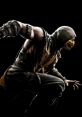 Scorpion from Mortal Kombat poses dynamically, showcasing his iconic yellow and black attire and combat-ready stance.