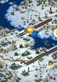 Strategic gameplay scene from Command and Conquer: Red Alert with snowy terrain, military units, and explosive action.