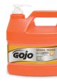 Natural Orange Gojo smooth hand cleaner for effective dirt and oil removal; larger size, ideal for heavy-duty use.