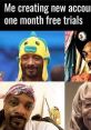 Snoop Dogg meme depicting humorous takes on creating free trial accounts with funny expressions and outfits.