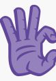 Purple hand gesture symbolizing approval, representing Emaw culture and community. Perfect for engaging social media content.