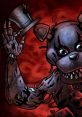 Freddy Fazbear by Shiro, a sinister animatronic, poses menacingly against a red background, showcasing intricate details.