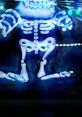 Glowing blue skeleton design, inspired by Klasky Csupo's unique animation style, creates a vibrant, spooky aesthetic.